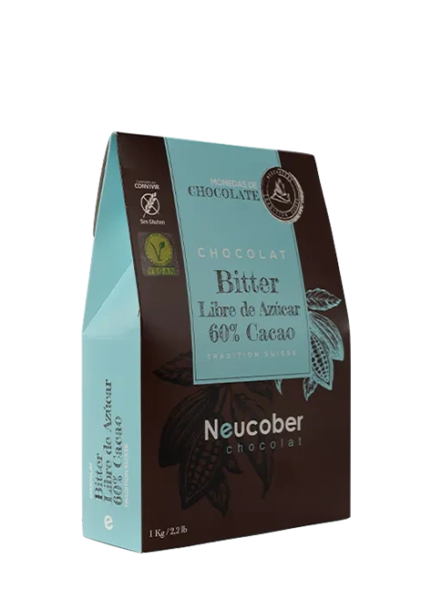 Chocolate Fino Bitter 60% Cacao Sin Azúcar de 1 kg