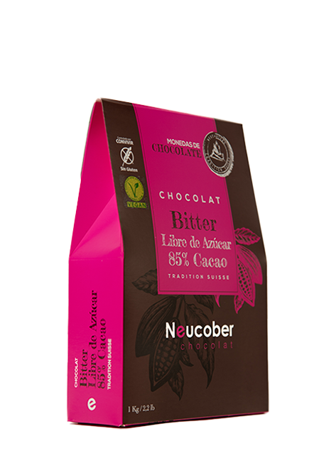 Chocolate Fino Bitter 85% Cacao Sin Azúcar de 1 kg