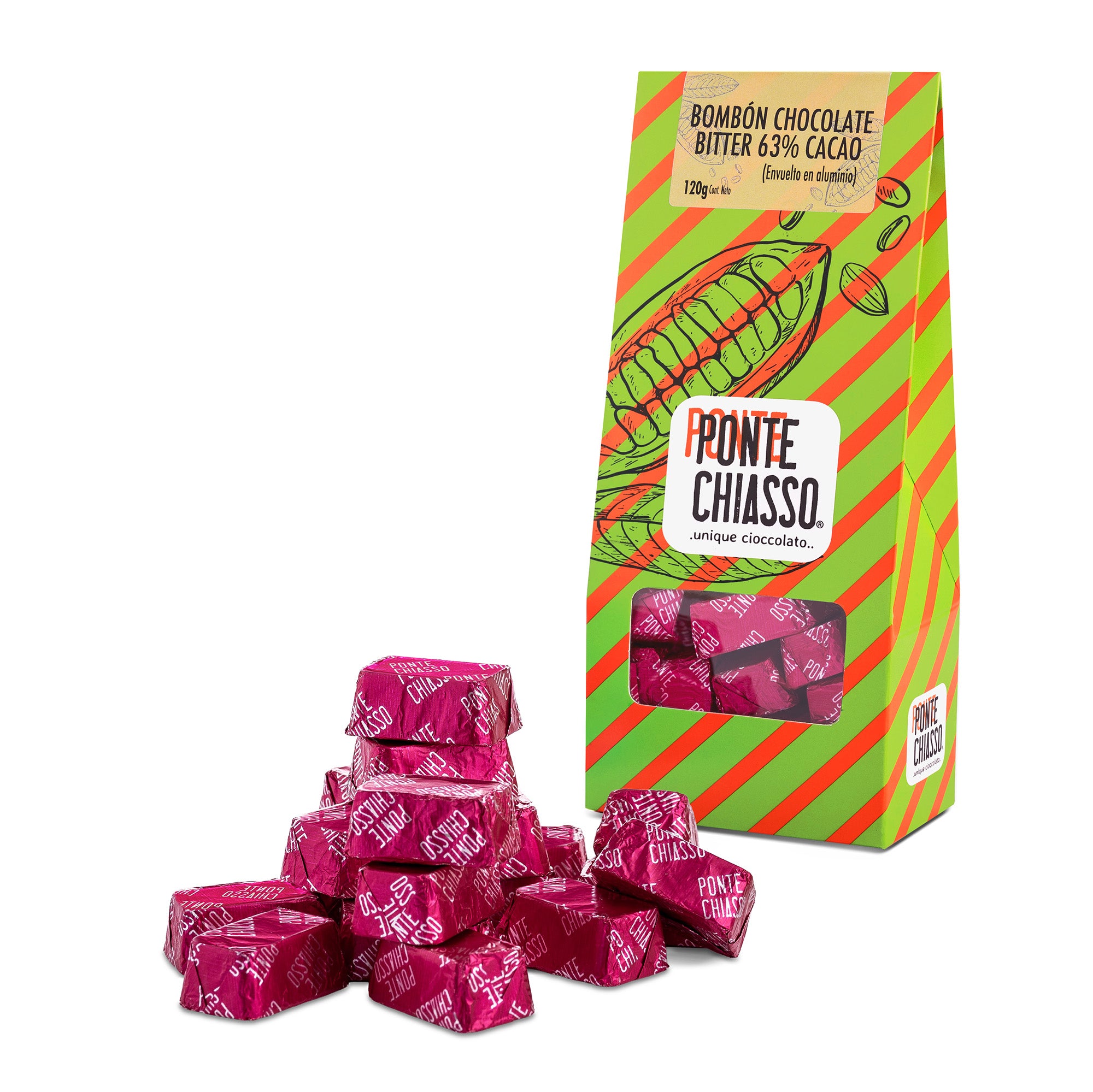 Bombones Macizos Bitter 63% de 120 g